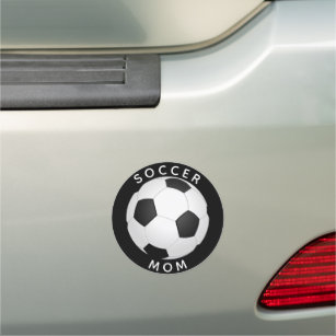 Fußball-Mama Fußball Schwarz und Weiß Auto Magnet