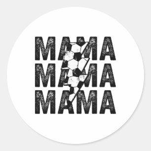 Fußball-Mama gestresst Blitz-Mama  Runder Aufkleber