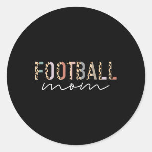 Fußball Mama gibt Leopard Print Football Mama Mot Runder Aufkleber
