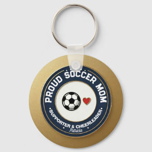 Fußball-Mama Gold Stolz Unterstützerin Mit Namen Schlüsselanhänger