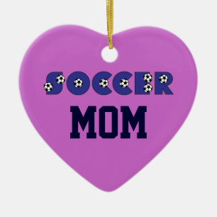 Fußball-Mama im Blau Keramik Ornament