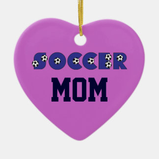 Fußball-Mama im Blau Keramik Ornament