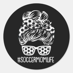 Fußball Mama Leben Mütter Tag Sport Lover Mama Mom Runder Aufkleber