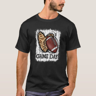 Fußball Mama Leopard geblasen Spiel Day Foot T-Shirt