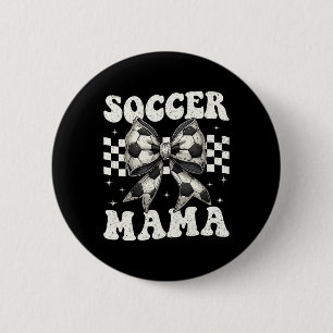 Fußball-Mama Lustige Kokette Schleife Mutter Mutti Button