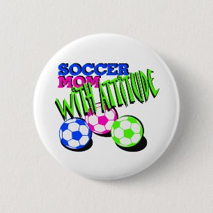 Fußball-Mama mit Höflichkeit Button