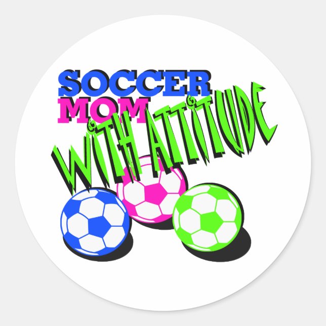Fußball-Mama mit Höflichkeit Runder Aufkleber (Vorderseite)
