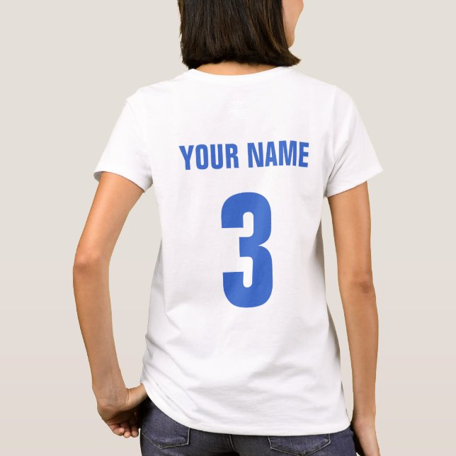 Fußball-Mama-Namen-u. Zahl-Rückseiten-Druck-T - T-Shirt (Rückseite)
