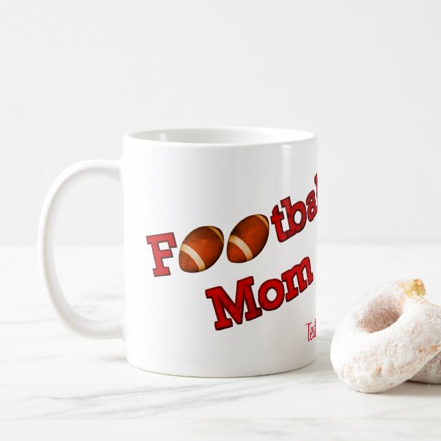 Fußball-Mama Niedlich Personalisiert Kaffeetasse (Mit Donut)