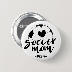 Fußball-Mama Personalisierter Herzschrittname und Button
