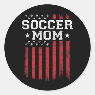 Fußball-Mama Proud American Flag Usa Patriot Patri Runder Aufkleber