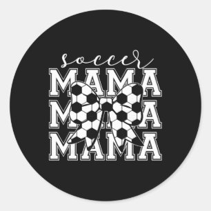 Fußball-Mama Retro Groovy Fußball Softbyll-Mutter Runder Aufkleber