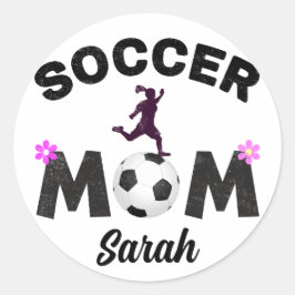 Fußball-Mama Runder Aufkleber
