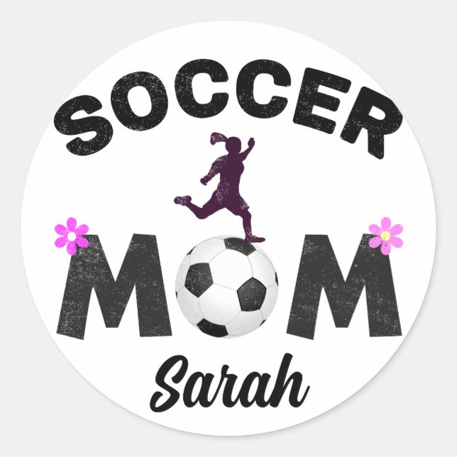 Fußball-Mama Runder Aufkleber (Vorderseite)