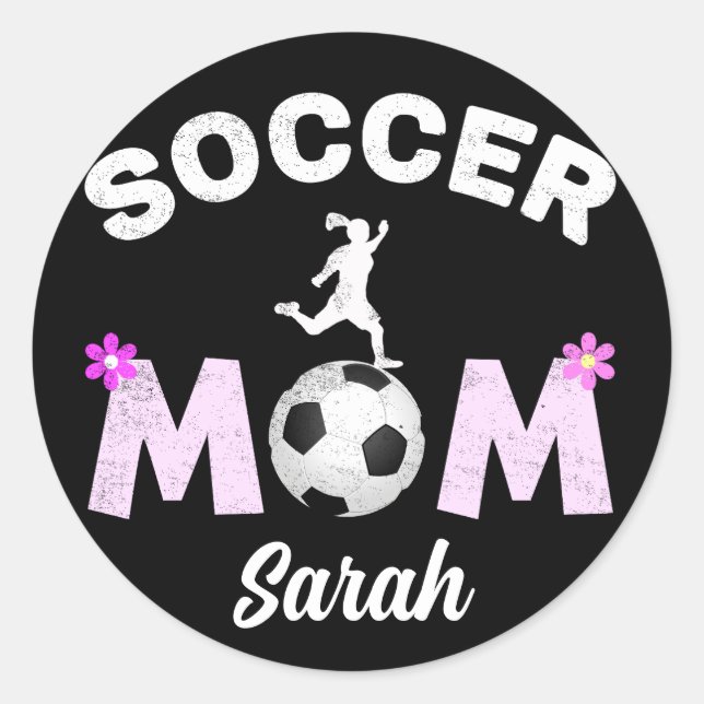 Fußball-Mama Runder Aufkleber (Vorderseite)