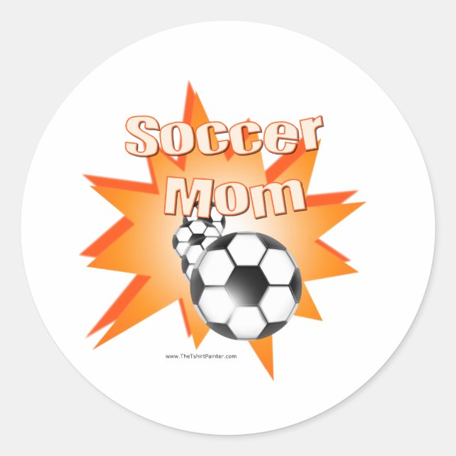 Fußball-Mama Runder Aufkleber (Vorderseite)