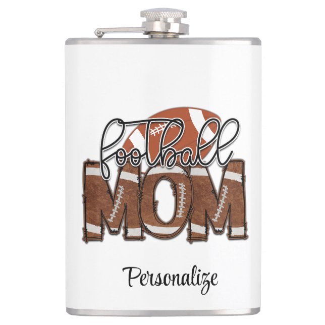 Fußball Mama Sportfan Mannschaftsspiel Personalisi Flachmann (Vorderseite)