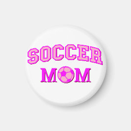 Fußball-Mama Zeichnend und Text ganz rosa Magnet