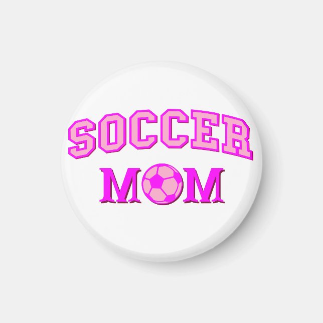 Fußball-Mama Zeichnend und Text ganz rosa Magnet (Vorne)