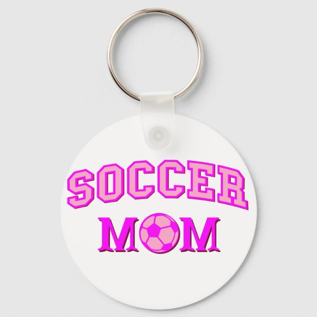 Fußball-Mama Zeichnend und Text ganz rosa Schlüsselanhänger (Vorderseite)