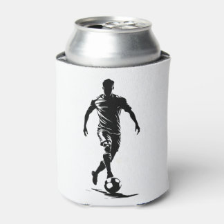 Fußball-Mann mit Ball-Design. Dosenkühler