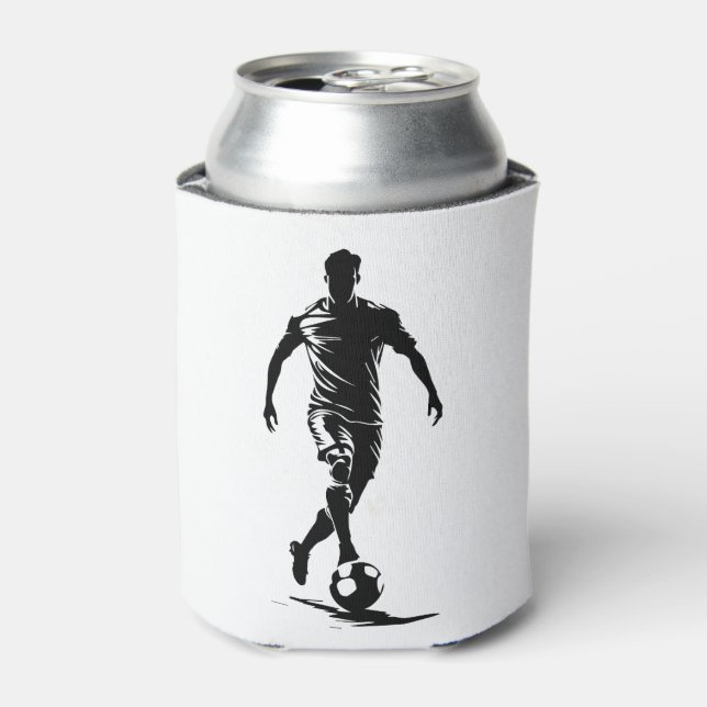 Fußball-Mann mit Ball-Design. Dosenkühler (Kanne Vorderseite)