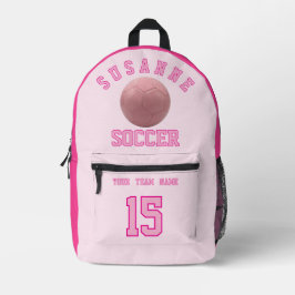 Fußball-Mannschaftsname Custom Sports Rose rosa Bedruckter Rucksack