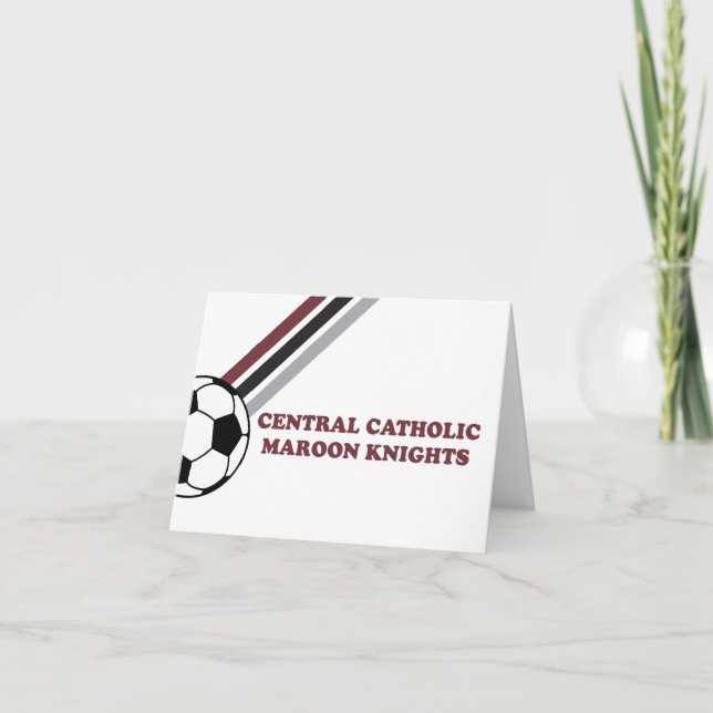 Fußball-Maroon Ritterspiele Dankeskarte (Vorderseite)