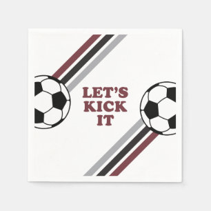 Fußball-Maroon-Streifen Lassen Sie uns ihn zum Geb Serviette