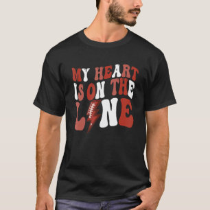 Fußball Mein Herz ist auf der Linie Offensive Line T-Shirt
