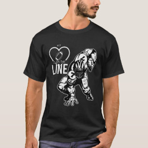 Fußball Mein Herz ist auf der Linie Offensive Line T-Shirt