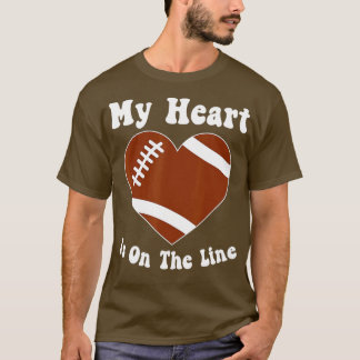 Fußball Mein Herz ist auf der Linie Offensive Line T-Shirt