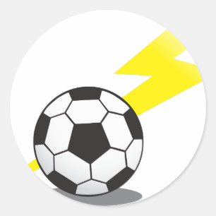 Fußball mit Blitzbolzen Runder Aufkleber