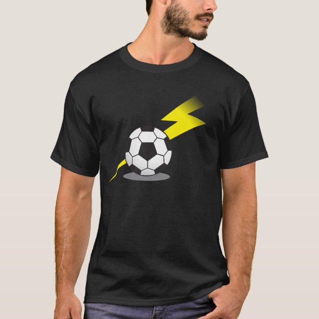 Fußball mit Blitzbolzen T-Shirt (Vorderseite)