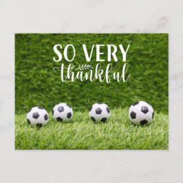 Fußball mit Dankeschön mit Liebe Ball auf Grün Postkarte