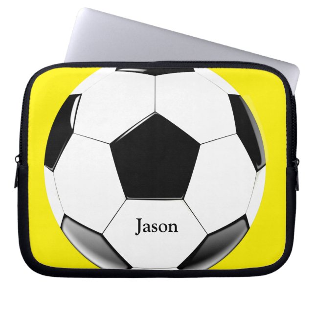 Fußball mit dem Namen Laptop Electronics Bag Laptopschutzhülle (Vorderseite)