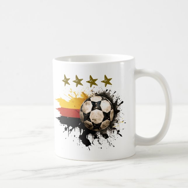 Fußball mit deutscher Flagge und vier goldene Ster Kaffeetasse (Rechts)
