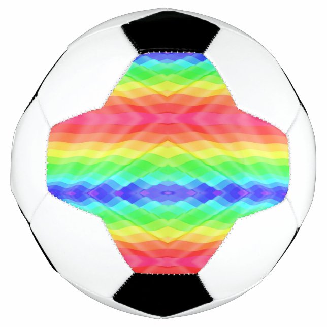 Fußball mit einem lebendigen, regenbogenfarbenen g (Vorderseite)