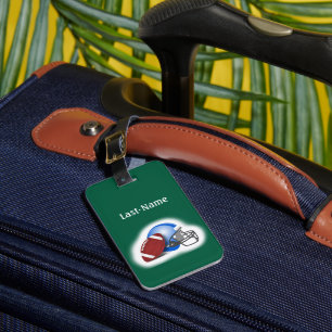 Fußball - mit Fußball & Helm personalisieren Gepäckanhänger