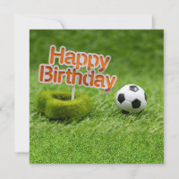 Fußball mit Happy Birthday auf Green