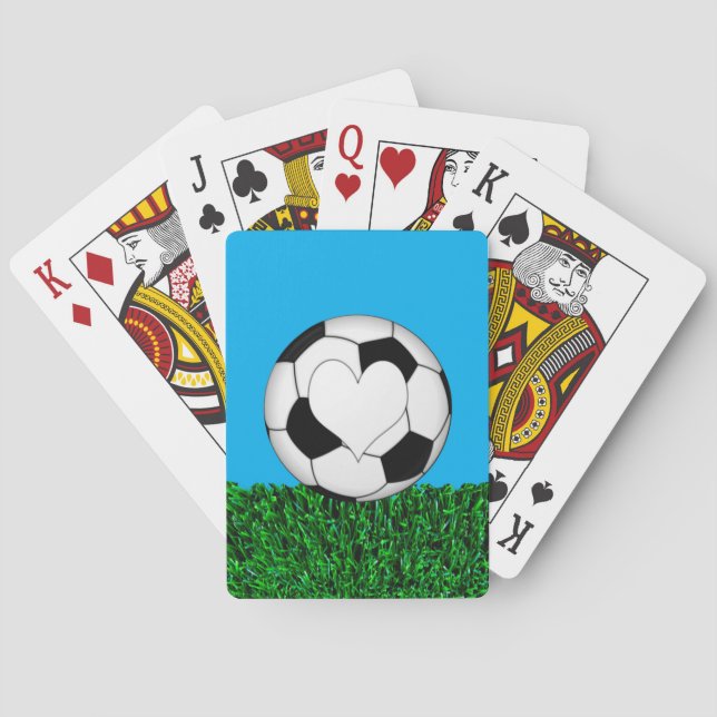 Fußball mit Herz individuell anpassbar Spielkarten (Rückseite)