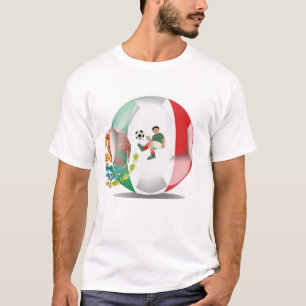 Fußball mit mexikanischer Flaggen-Grafik T-Shirt