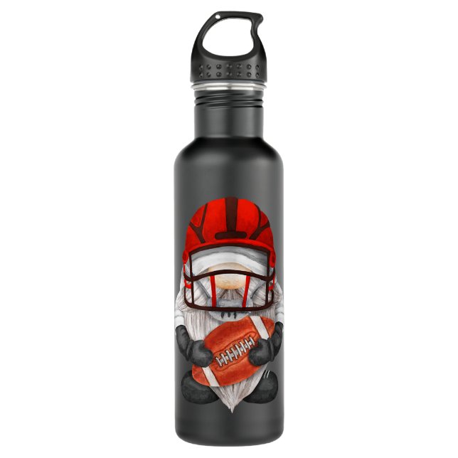 Fußball mit rotem Helm für lustige Fußball  Edelstahlflasche (Vorderseite)