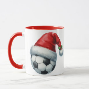 Fußball mit Santa-Hut Tasse