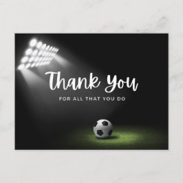 Fußball mit vielen Dank für alles, was Sie tun auf Postkarte