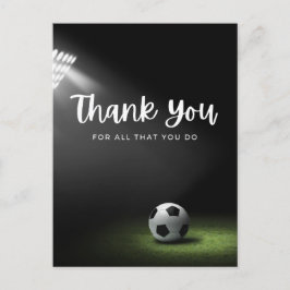 Fußball mit vielen Dank für alles, was Sie tun auf Postkarte