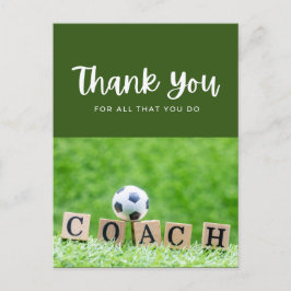 Fußball mit vielen Dank für alles, was Sie tun auf Postkarte