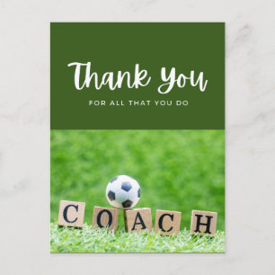 Fußball mit vielen Dank für alles, was Sie tun auf Postkarte