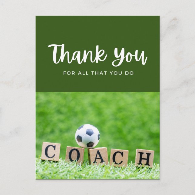 Fußball mit vielen Dank für alles, was Sie tun auf Postkarte (Vorderseite)