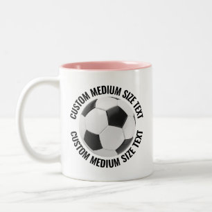 Fußball & Mittel Text PINK 11oz Custom Zweifarbige Tasse